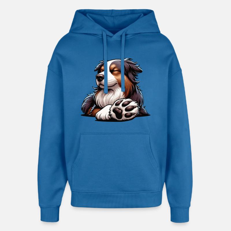 Berger australien Aussie Aussie Propriétaires Aussies - Sweat à capuche unisexe Stanley/Stella Oversized - bleu attentif