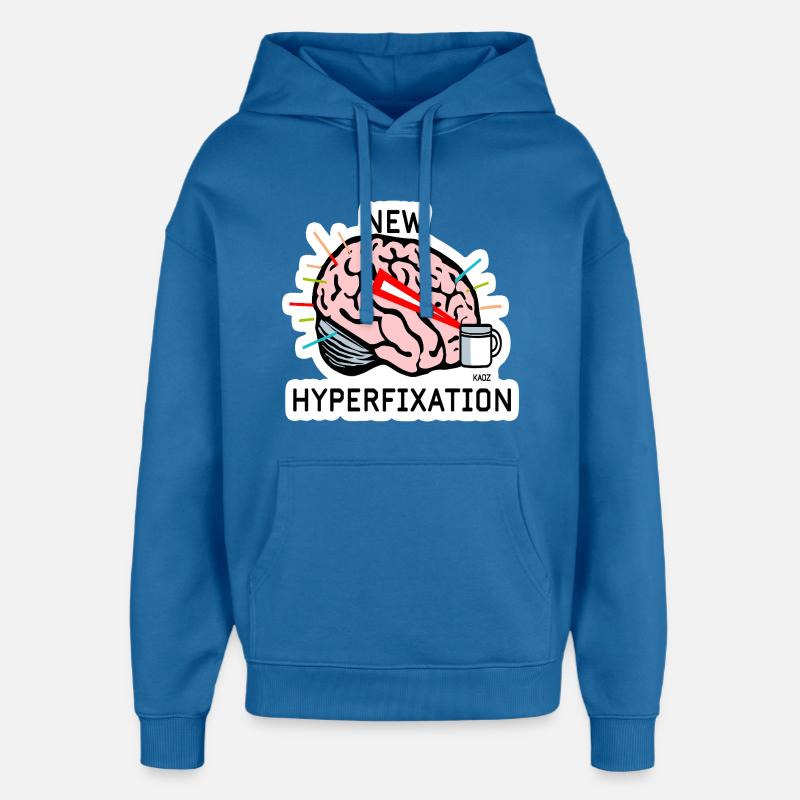 Hyperfix Brain Laser - Sweat à capuche unisexe Stanley/Stella Oversized - bleu attentif