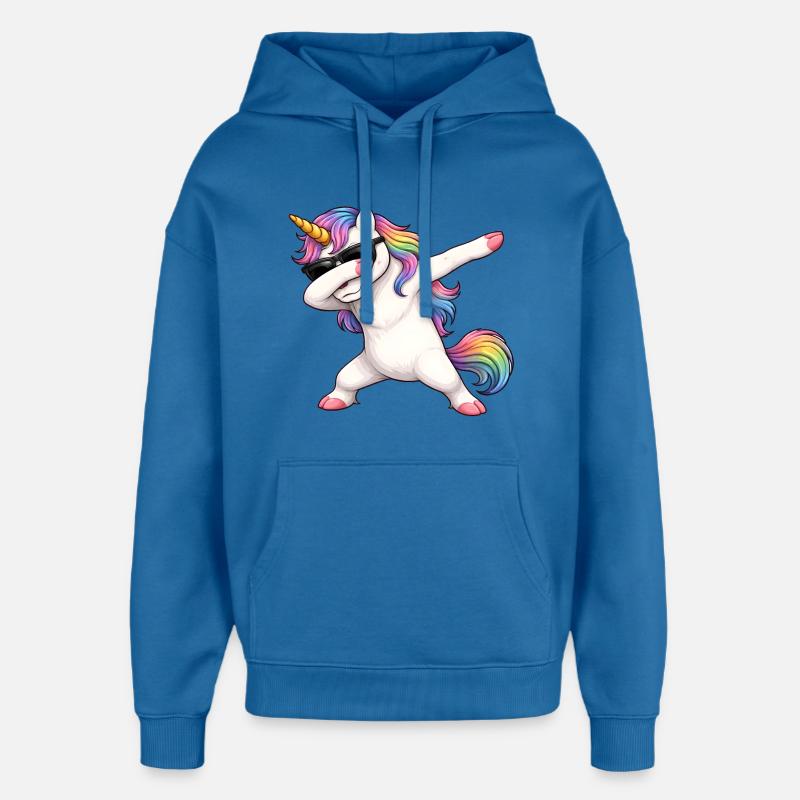 Dabbing Licorne - Sweat à capuche unisexe Stanley/Stella Oversized - bleu attentif