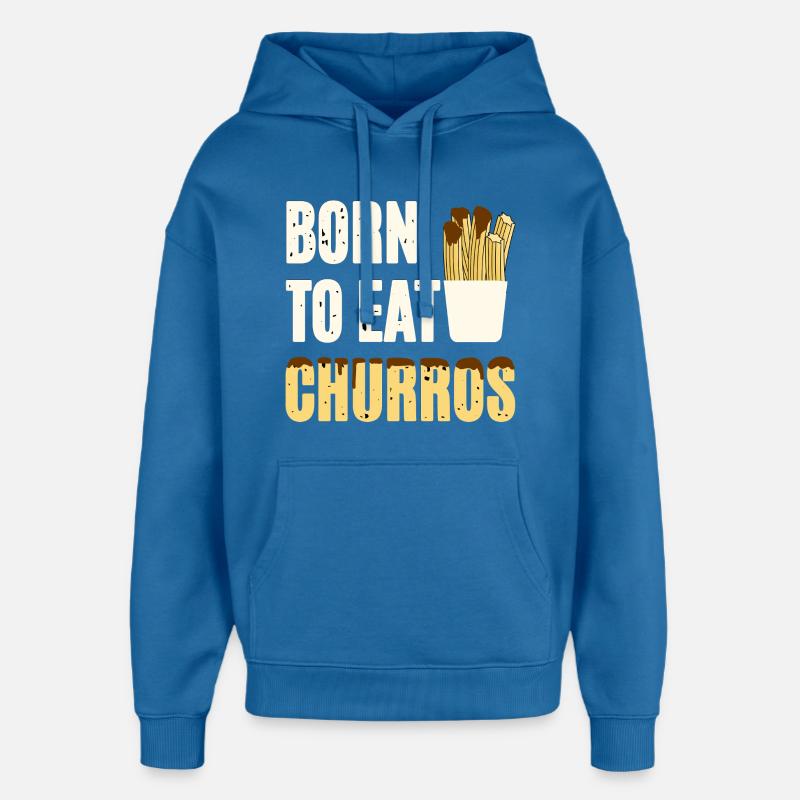 Né pour manger des churros - Sweat à capuche unisexe Stanley/Stella Oversized - bleu attentif