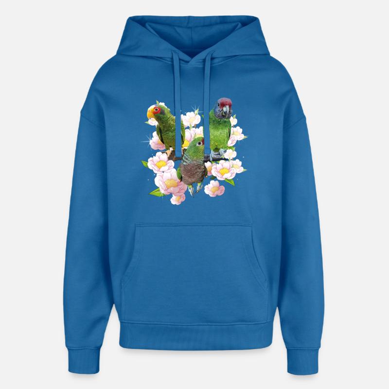 Perroquets - Sweat à capuche unisexe Stanley/Stella Oversized - bleu attentif