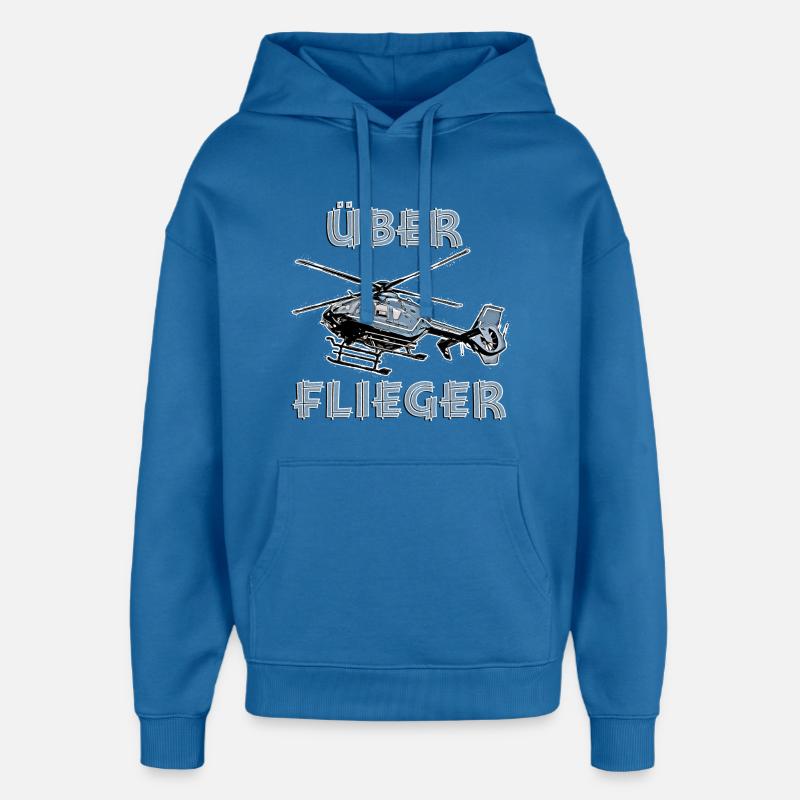 Hélicoptère de haut vol - Sweat à capuche unisexe Stanley/Stella Oversized - bleu attentif