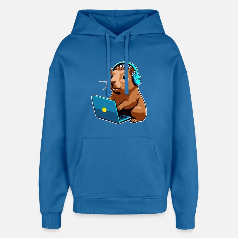 Capybara Programmierer Coder Computer - Oversized Unisex Hoodie von Stanley/Stella - Achtsames Blau