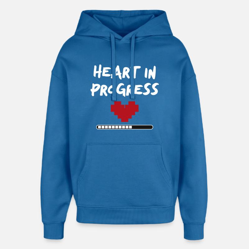 Déclaration HEART IN PROGRESS - Sweat à capuche unisexe Stanley/Stella Oversized - bleu attentif