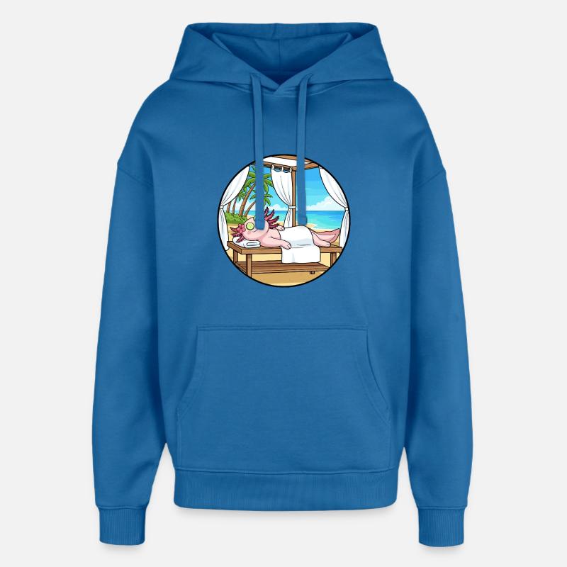 Spa plage Poisson Axolotl Art relaxant - Sweat à capuche unisexe Stanley/Stella Oversized - bleu attentif