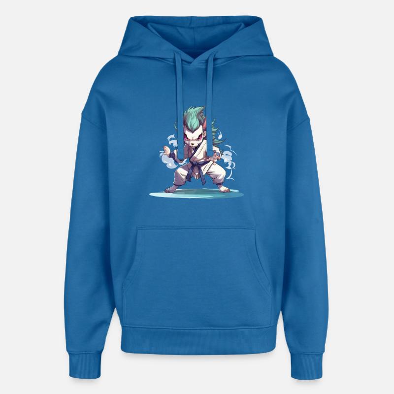 Combattant Démon en Gi - Sweat à capuche unisexe Stanley/Stella Oversized - bleu attentif
