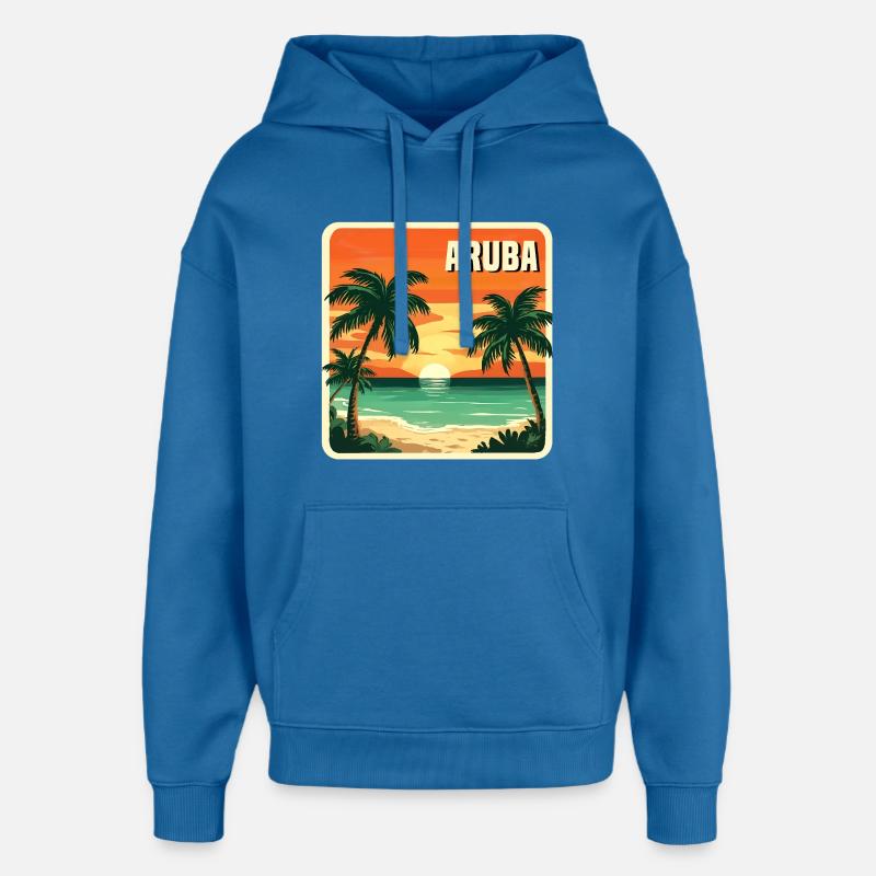 Aruba - Sweat à capuche unisexe Stanley/Stella Oversized - bleu attentif