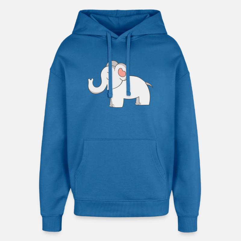 éléphant - Sweat à capuche unisexe Stanley/Stella Oversized - bleu attentif