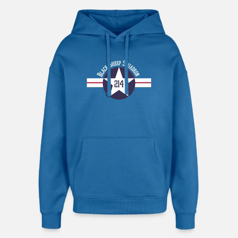 WMF 214 squadron - Sweat à capuche unisexe Stanley/Stella Oversized - bleu attentif