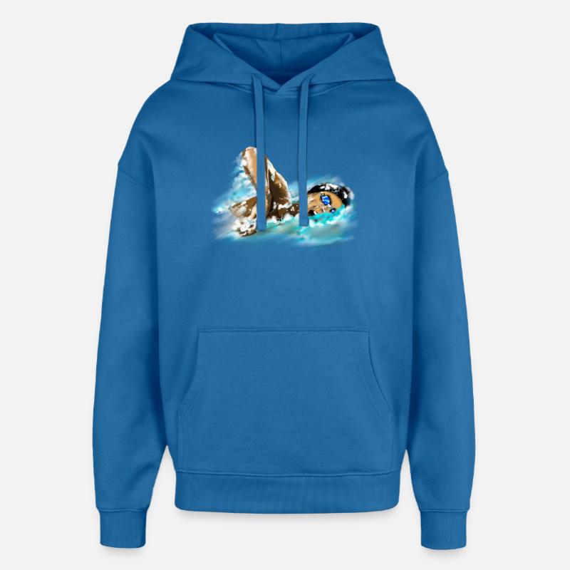 nageur - Sweat à capuche unisexe Stanley/Stella Oversized - bleu attentif