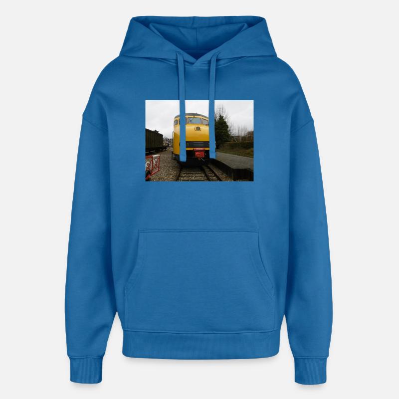 MAT 64 au musée ferroviaire - Sweat à capuche unisexe Stanley/Stella Oversized - bleu attentif