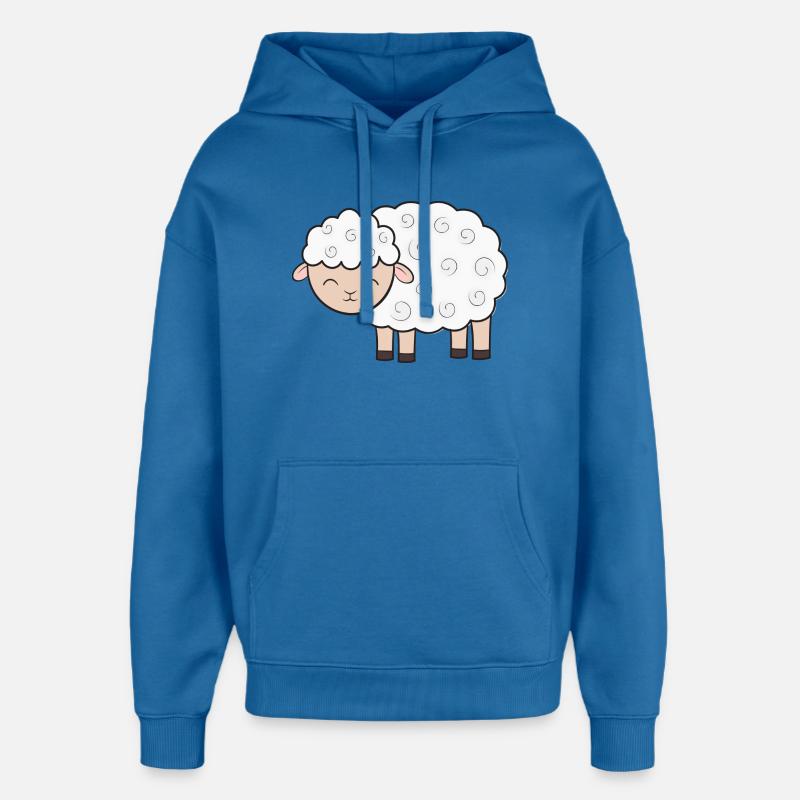 Moutons Moutons - Sweat à capuche unisexe Stanley/Stella Oversized - bleu attentif