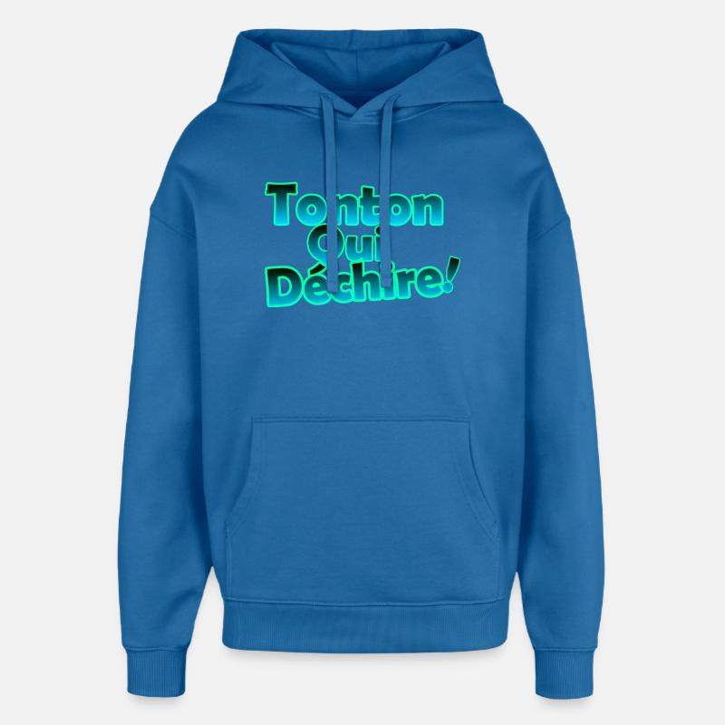 Tonton qui déchire - Sweat à capuche unisexe Stanley/Stella Oversized - bleu attentif