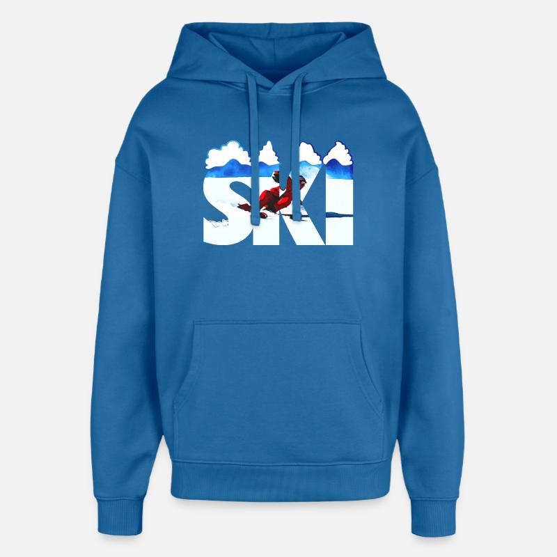 SKI - Sweat à capuche unisexe Stanley/Stella Oversized - bleu attentif