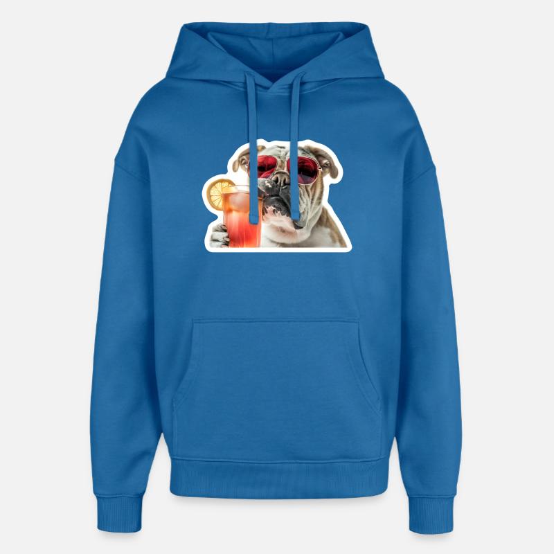 bully drinking cocktail - Oversized Unisex Hoodie by Stanley/Stella - mindful blue