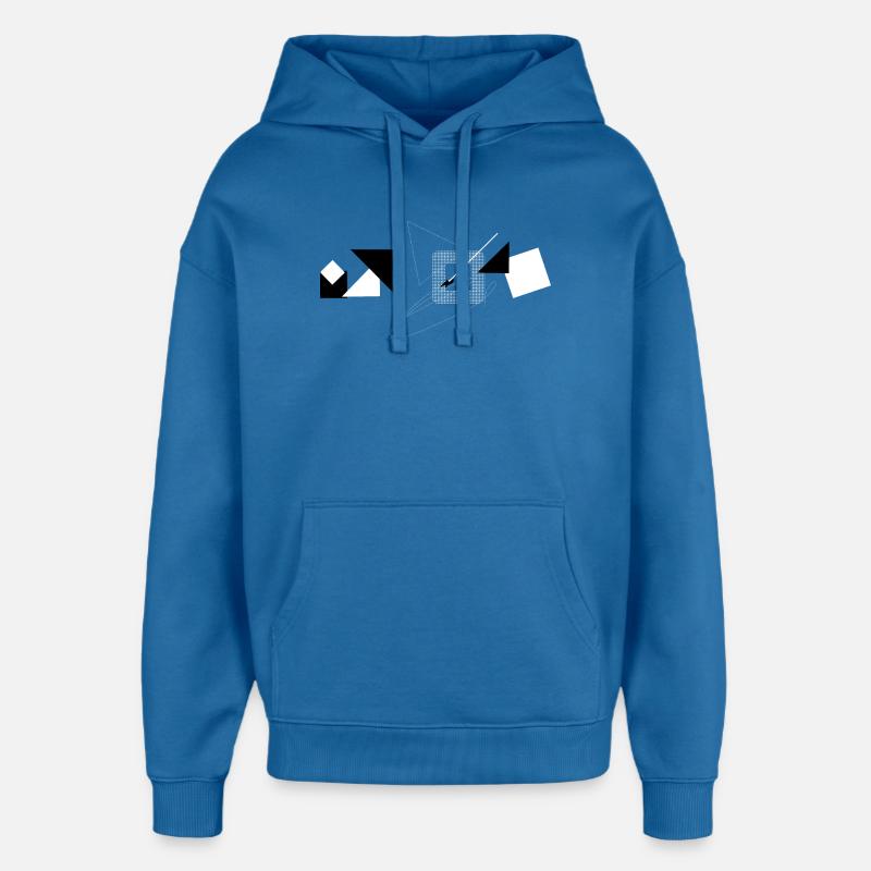 Formes géométriques en dialogue - Sweat à capuche unisexe Stanley/Stella Oversized - bleu attentif