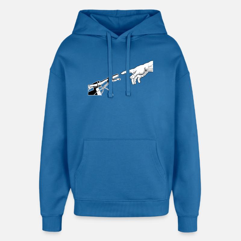 Divine Touch Bicycle Art Design - Sweat à capuche unisexe Stanley/Stella Oversized - bleu attentif