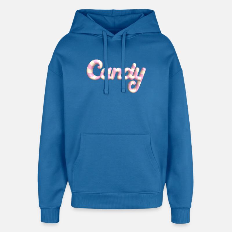 Candy Schriftzug – 3D Render Süßigkeiten Style - Oversized Unisex Hoodie von Stanley/Stella - Achtsames Blau