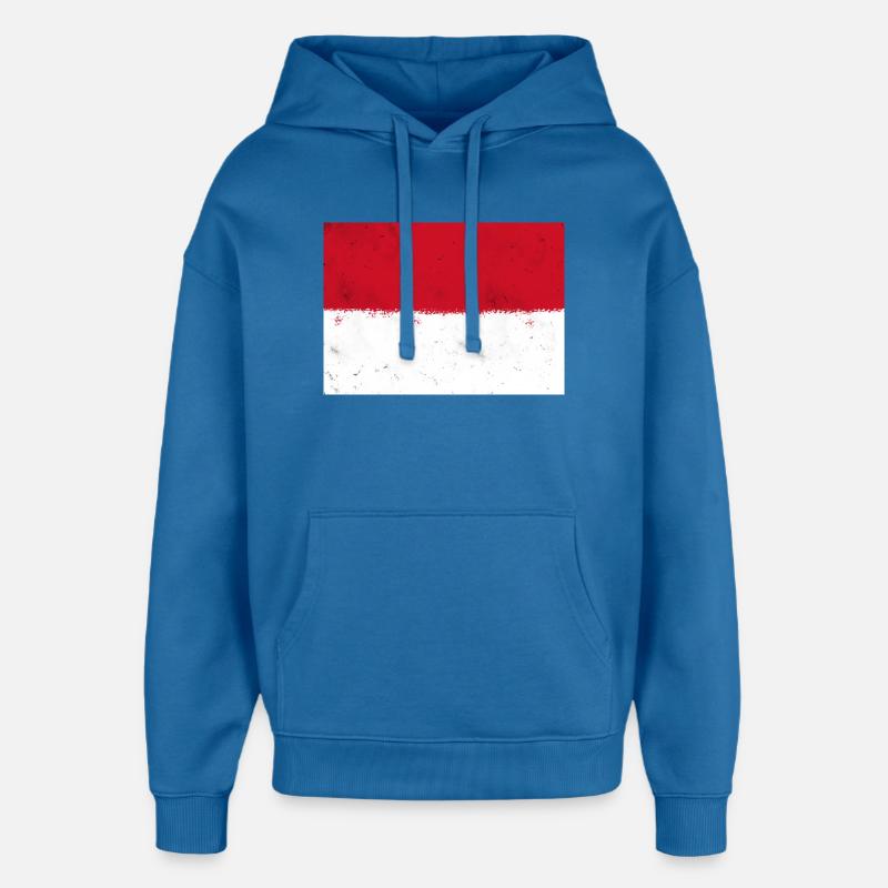 Drapeau de Monaco - Sweat à capuche unisexe Stanley/Stella Oversized - bleu attentif