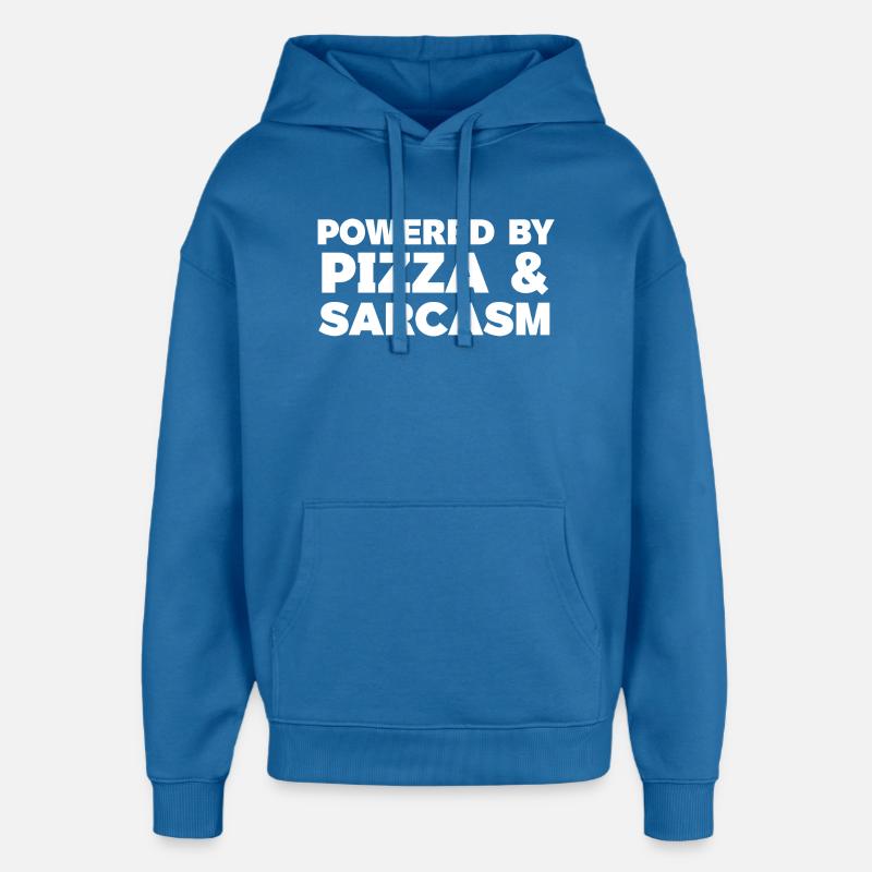 Propulsé par Pizza & Sarcasm T-shirt - Sweat à capuche unisexe Stanley/Stella Oversized - bleu attentif