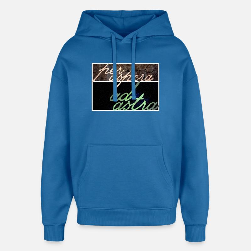 Per Aspera Ad Astra - Sweat à capuche unisexe Stanley/Stella Oversized - bleu attentif