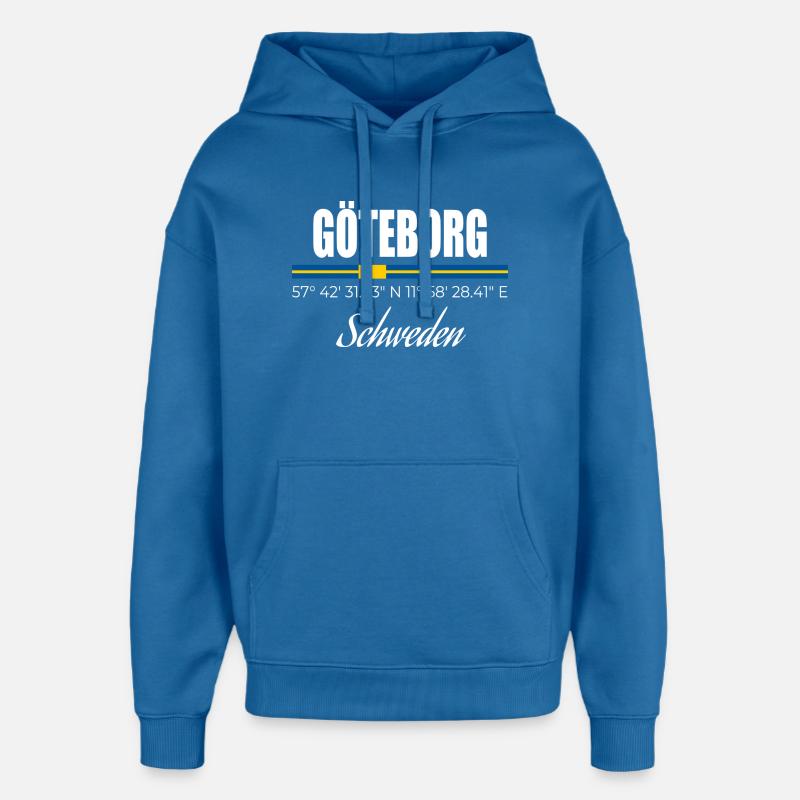 Göteborg - Sweat à capuche unisexe Stanley/Stella Oversized - bleu attentif