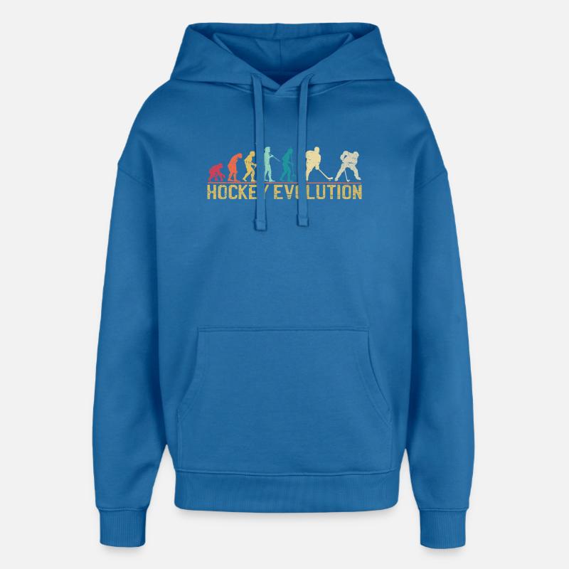 Conception de la silhouette Hockey Evolution - Sweat à capuche unisexe Stanley/Stella Oversized - bleu attentif