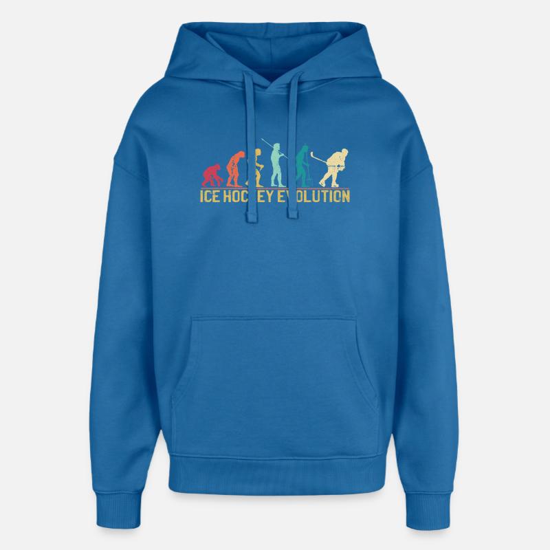 Conception de la silhouette Hockey Evolution - Sweat à capuche unisexe Stanley/Stella Oversized - bleu attentif
