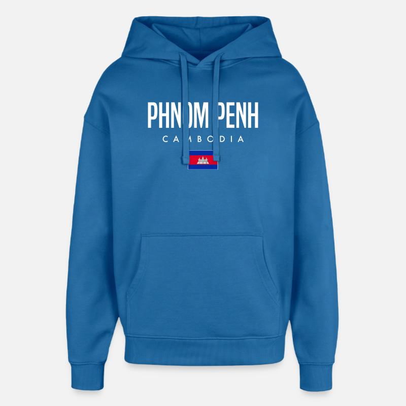 Phnom Penh Cambodge Khmer - Sweat à capuche unisexe Stanley/Stella Oversized - bleu attentif