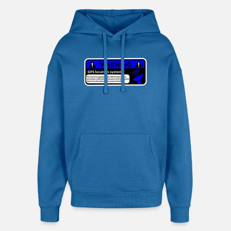 Alerte GPS et localisation véhicule - Sweat à capuche unisexe Stanley/Stella Oversized - bleu attentif