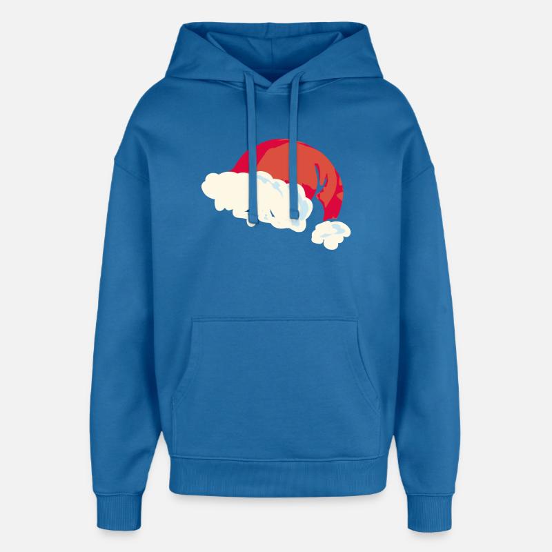 Noël Père Noël chapeau flat design - Sweat à capuche unisexe Stanley/Stella Oversized - bleu attentif