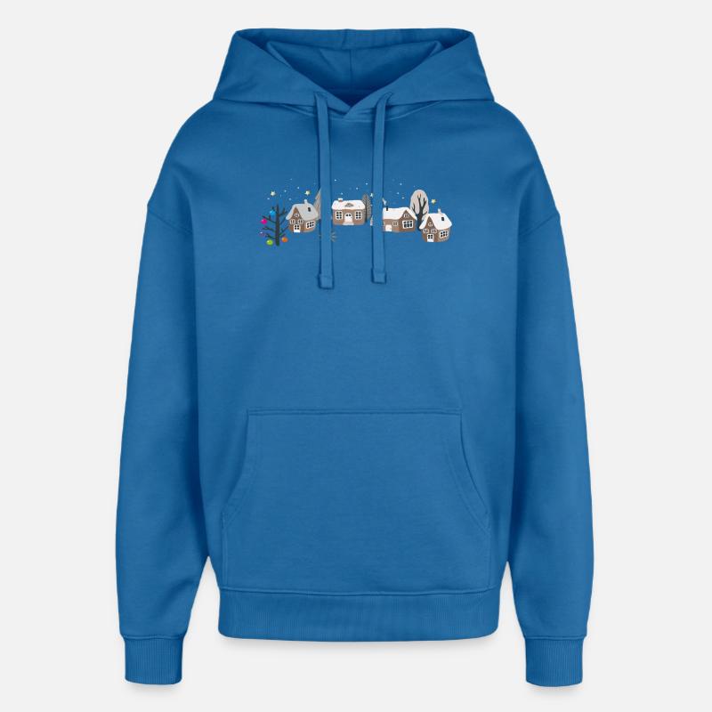Noël blanc - Sweat à capuche unisexe Stanley/Stella Oversized - bleu attentif