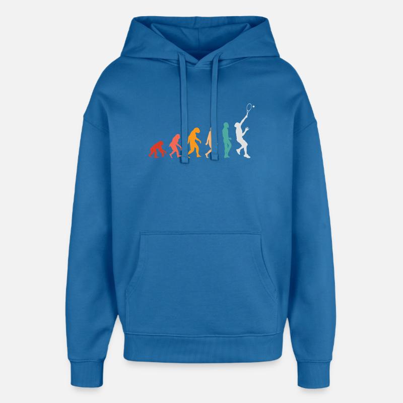 Évolution du tennis - Sweat à capuche unisexe Stanley/Stella Oversized - bleu attentif