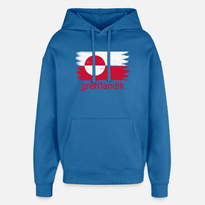 Drapeau de Grønlandik - Sweat à capuche unisexe Stanley/Stella Oversized - bleu attentif