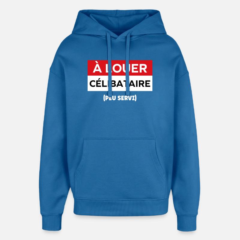 célibataire - Sweat à capuche unisexe Stanley/Stella Oversized - bleu attentif
