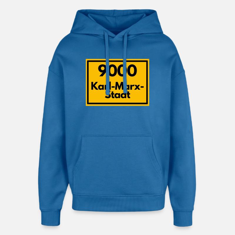 ANCIEN CODE POSTAL RETRO 9000 KARL-MARX-STADT - Sweat à capuche unisexe Stanley/Stella Oversized - bleu attentif