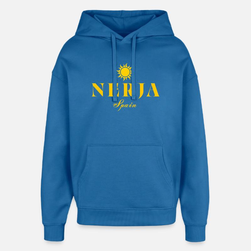 Logo Nerja Sun Espagne - Sweat à capuche unisexe Stanley/Stella Oversized - bleu attentif