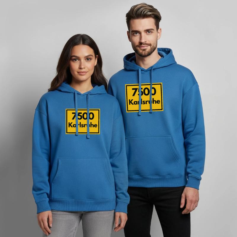 OLD POSTCODE ZIP CODE 7500 KARLSRUHE FÄCHERSTADT Oversized Unisex Hoodie by Stanley/Stella