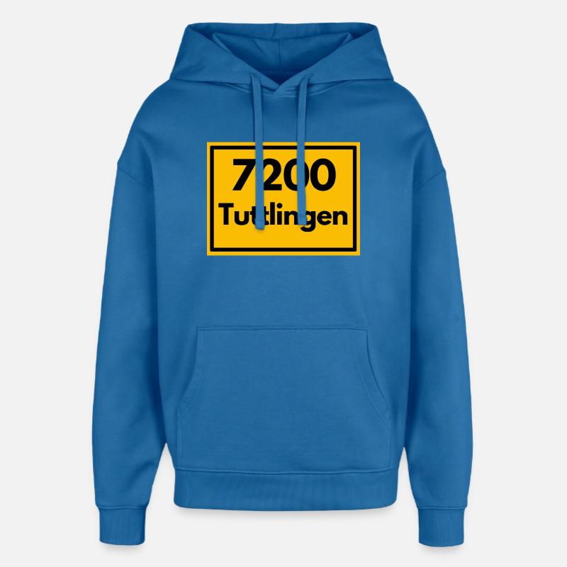 ANCIEN CODE POSTAL RETRO 7200 TUTTLINGEN - Sweat à capuche unisexe Stanley/Stella Oversized - bleu attentif