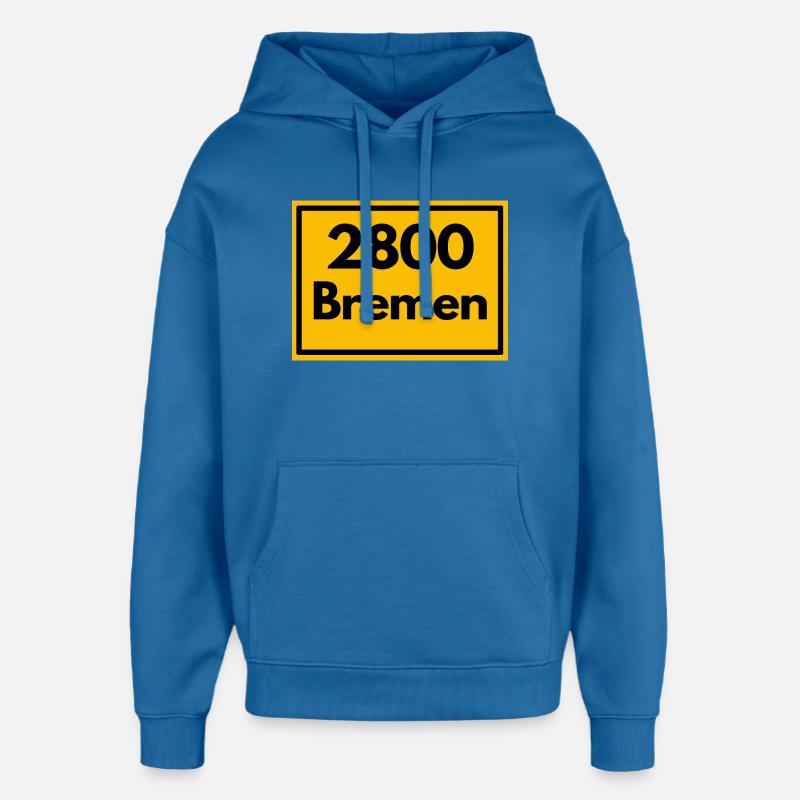 ANCIEN CODE POSTAL RETRO2800 BREMEN STADTMUSIK - Sweat à capuche unisexe Stanley/Stella Oversized - bleu attentif
