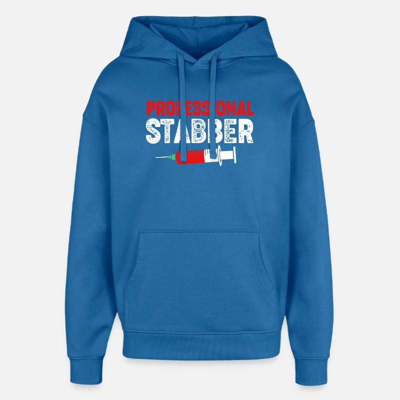 Phlébotomiste Infirmière Infirmière Prélèvement sanguin - Sweat à capuche unisexe Stanley/Stella Oversized - bleu attentif