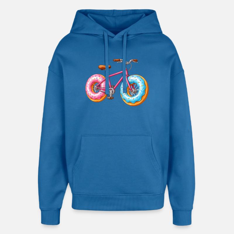 Vélo Donut – Conception de Vélo Mignon - Sweat à capuche unisexe Stanley/Stella Oversized - bleu attentif