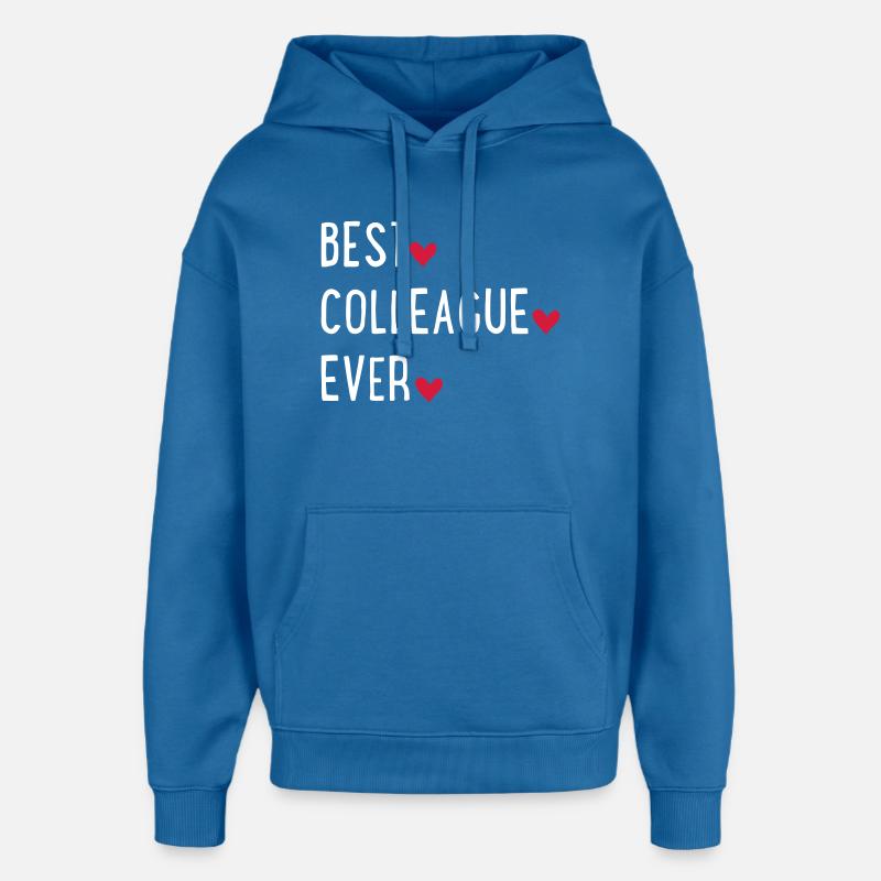 Meilleur collègue du monde - Sweat à capuche unisexe Stanley/Stella Oversized - bleu attentif