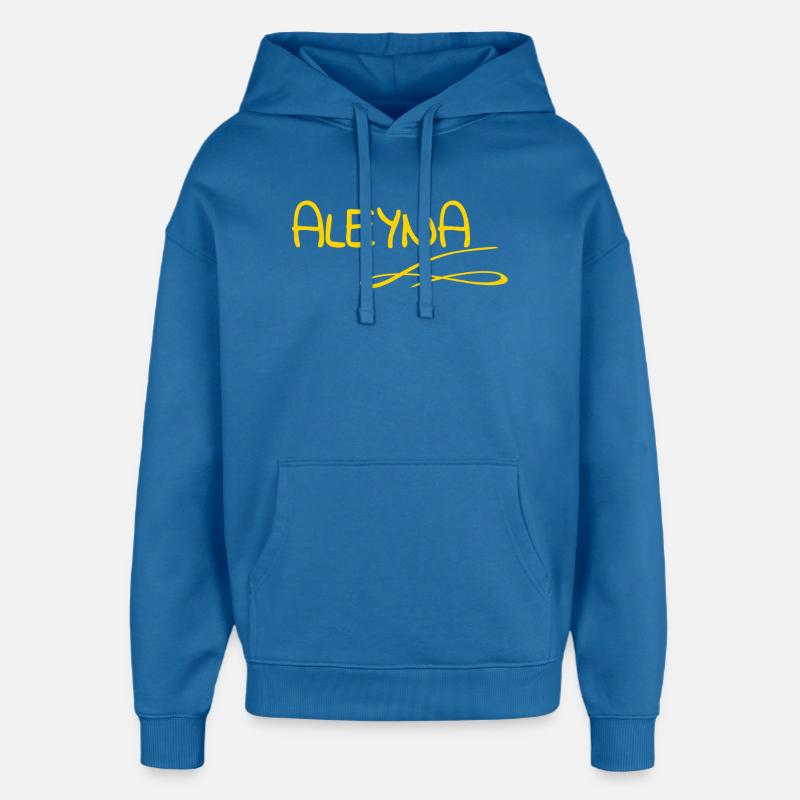 Cadeau pour Aleyna - Sweat à capuche unisexe Stanley/Stella Oversized - bleu attentif
