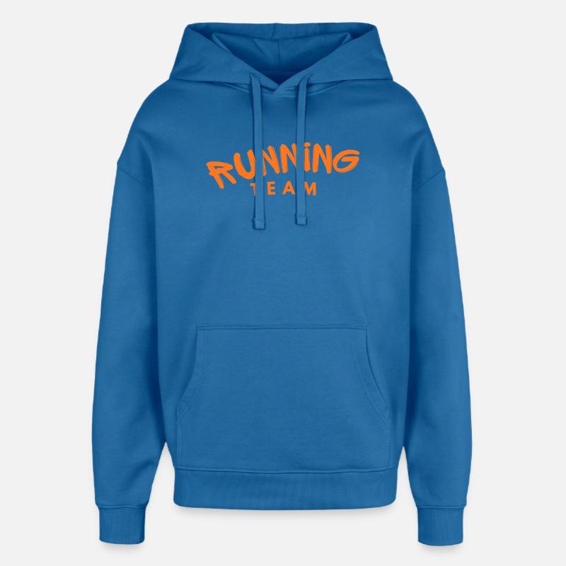 Équipe de course - Sweat à capuche unisexe Stanley/Stella Oversized - bleu attentif