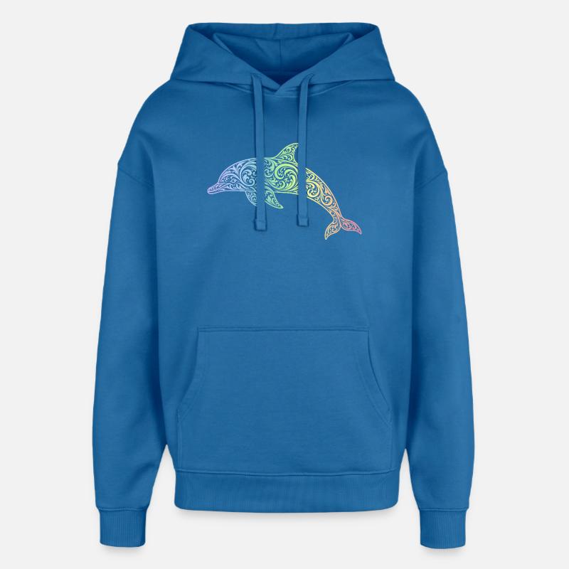 Dauphin - Sweat à capuche unisexe Stanley/Stella Oversized - bleu attentif