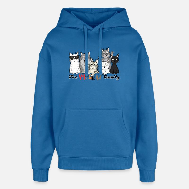 La Tribu des Chats Joyeux - Sweat à capuche unisexe Stanley/Stella Oversized - bleu attentif