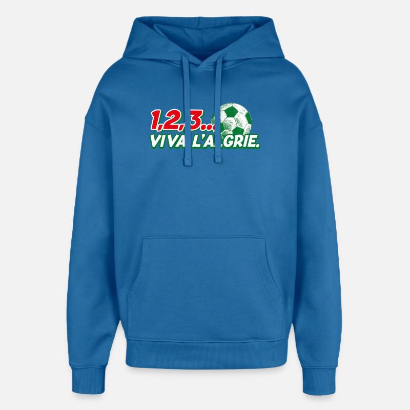 123 viva l'Algérie - Sweat à capuche unisexe Stanley/Stella Oversized - bleu attentif