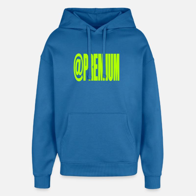 Premium @Symbool Neon Bold - Sweat à capuche unisexe Stanley/Stella Oversized - bleu attentif