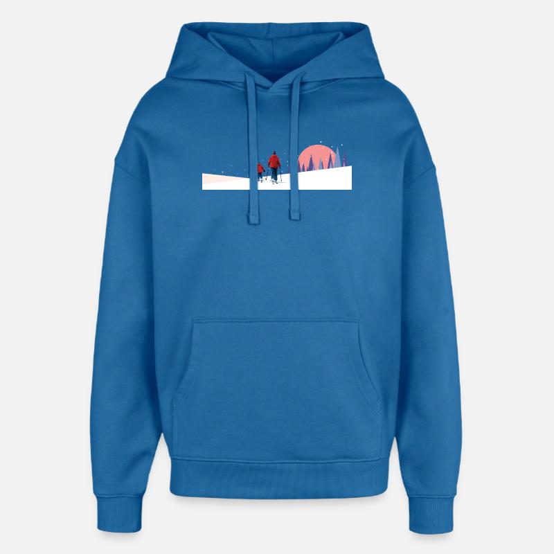 Équipe de ski de randonnée - Sweat à capuche unisexe Stanley/Stella Oversized - bleu attentif